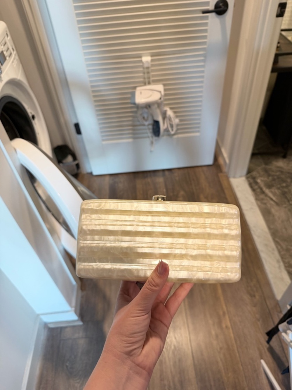 Pearlescent m Rectangular Clutch